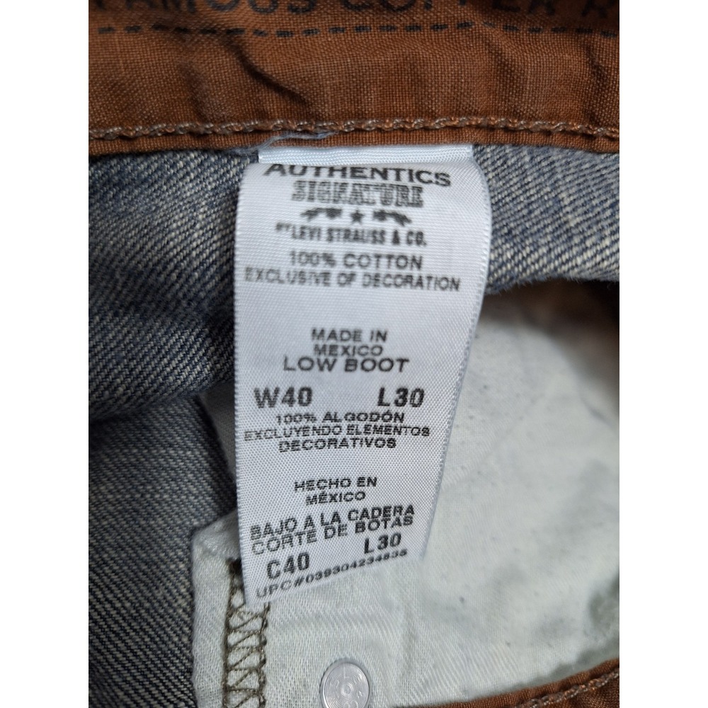 LEVI Strauss Signature Low Boot Jean Sz 40 Blue Copper Riveted Strength Western - Picture 5 of 7
